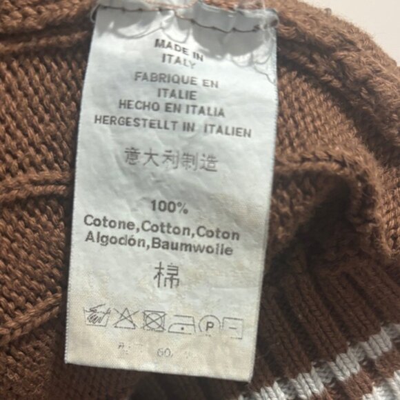 Brandy Melville 100% cotton Brown Cable Knit Sweater Vest Made in Italy - Picture 4 of 4